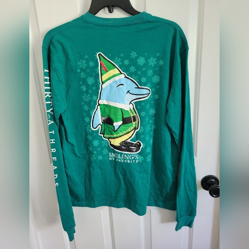 Thirty-A Threads 30A Smiling’s My Favorite Elf Christmas Long Sleeve Tee Size S